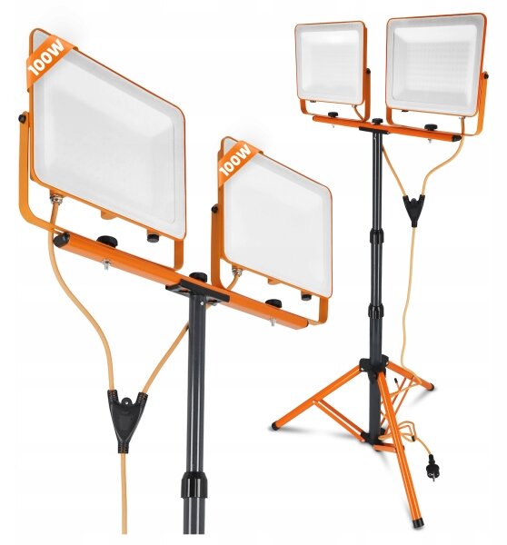 LED прожектор със стойка 2xLED/100W/230V 4500K IP65 оранжев