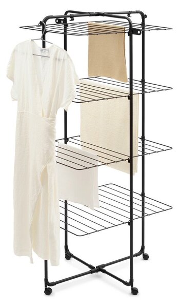 Матово черна сушилня за дрехи 30 m HangOn Tower – Brabantia