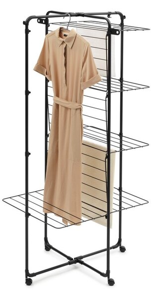 Матово черна сушилня за дрехи 30 m HangOn Tower – Brabantia