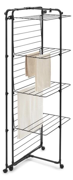 Матово черна сушилня за дрехи 30 m HangOn Tower – Brabantia
