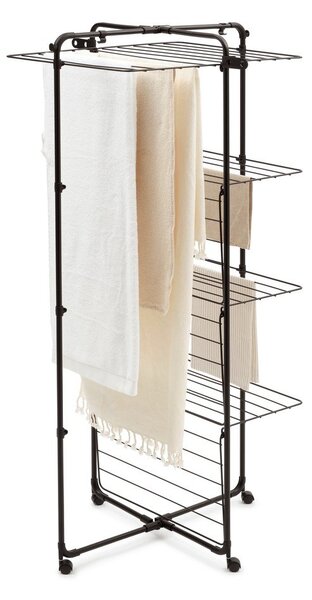 Матово черна сушилня за дрехи 30 m HangOn Tower – Brabantia