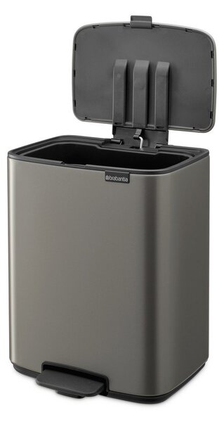 Сиво стоманено кошче за боклук с педал 12 l Bo – Brabantia
