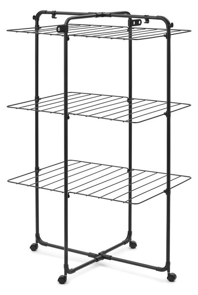 Матово черна сушилня за дрехи 23 m HangOn Tower – Brabantia