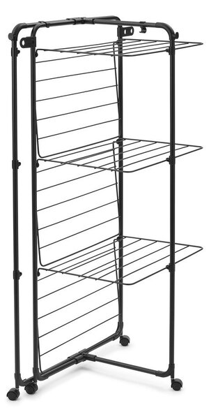 Матово черна сушилня за дрехи 23 m HangOn Tower – Brabantia