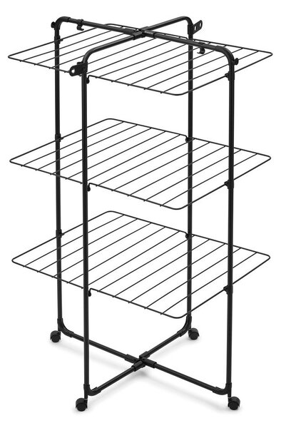 Матово черна сушилня за дрехи 23 m HangOn Tower – Brabantia