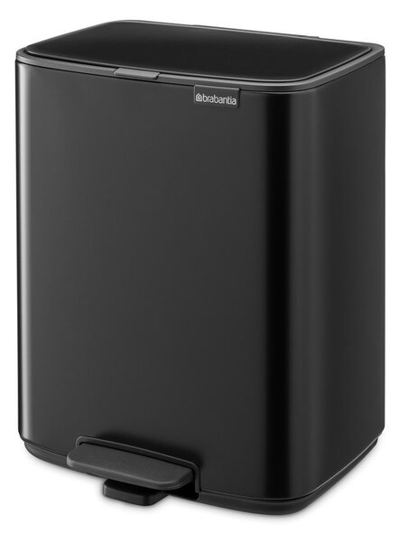 Матово черно стоманено кошче за боклук с педал 12 l Bo – Brabantia
