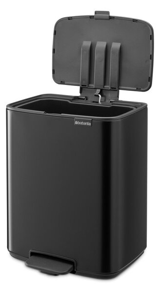 Матово черно стоманено кошче за боклук с педал 12 l Bo – Brabantia