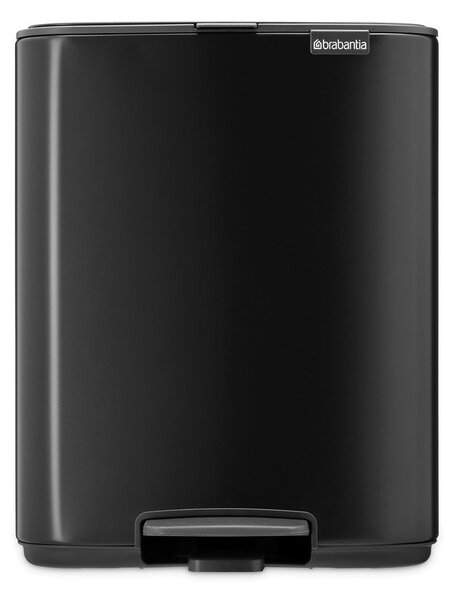 Матово черно стоманено кошче за боклук с педал 12 l Bo – Brabantia