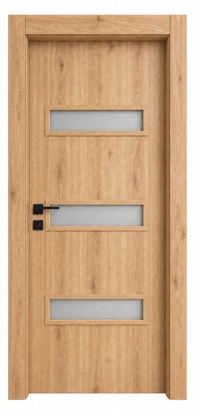 Интериорна врата с каса EUROSTILL MILANO с остъкление TW 78x205 cm Дъб Мауела