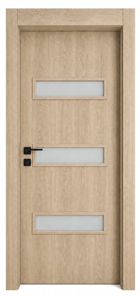 Интериорна врата с каса EUROSTILL TORINO с остъкление TW 78x205 cm Дъб Гладстоун