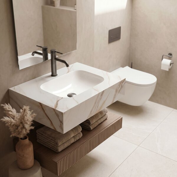 Стенна мивка REA Aresa Grey Gold 70