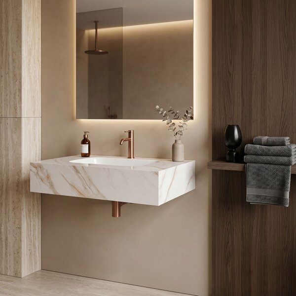 Стенна мивка REA Aresa Grey Gold 70