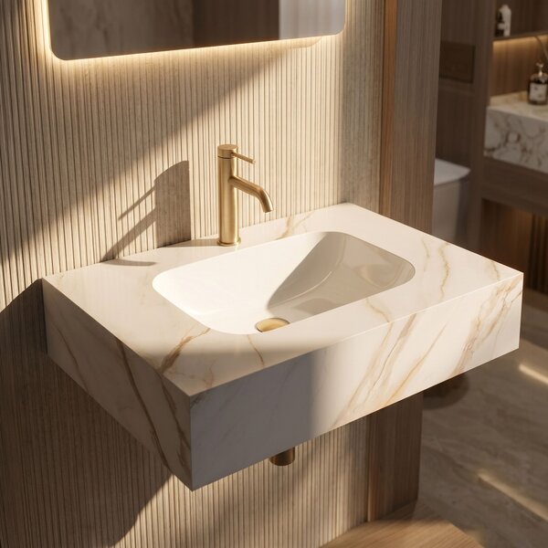 Стенна мивка REA Aresa Grey Gold 70
