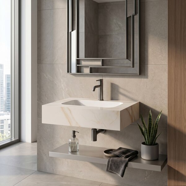 Стенна мивка REA Aresa Grey Gold 70