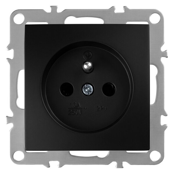 Единичен контакт със заземяване OSTE JNH001-G Black