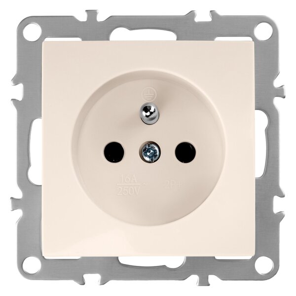 Единичен контакт със заземяване OSTE JNH001-G Beige