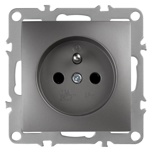 Единичен контакт със заземяване OSTE JNH001-G Grey