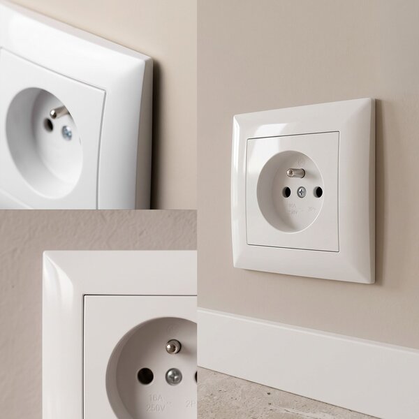 Единичен контакт със заземяване OSTE JNH001-G White