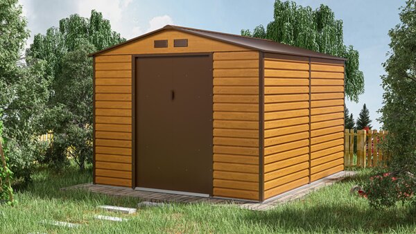 Градинска барака за инструменти SUNNY Montreal, цвят Златен дъб 259х277x219 см, 6.5 м2