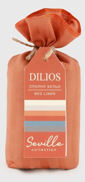 Комплект калъфки за възглавници DILIOS Севиля Лукс, 50/70 см, 100% памук, райе оранжево, 2бр