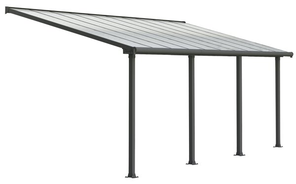Алуминиев навес за тераса/веранда Palram Олимпия, антрацит 619x300х305 см