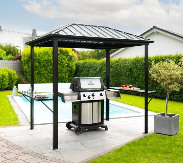 Алуминиев навес за BBQ Sojag Дакота 178x243x246 см 4.3m2 цвят Антрацит