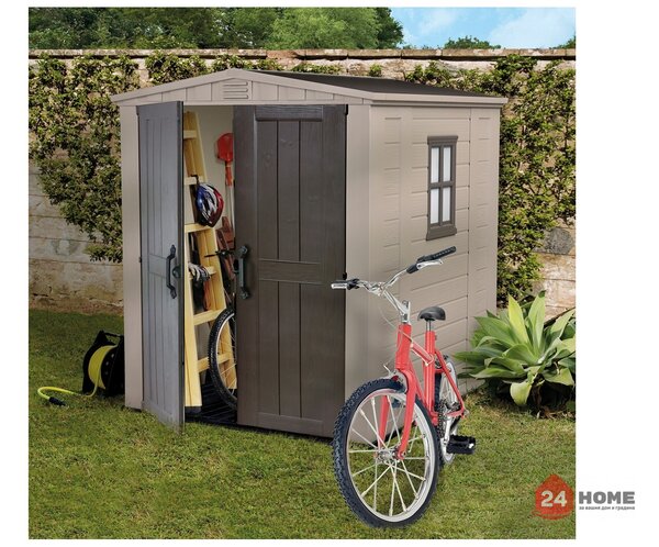 Градинска барака Keter Factor, бежаво-кафява 178x195x208 см, 6x6ft, HDPE пластмаса