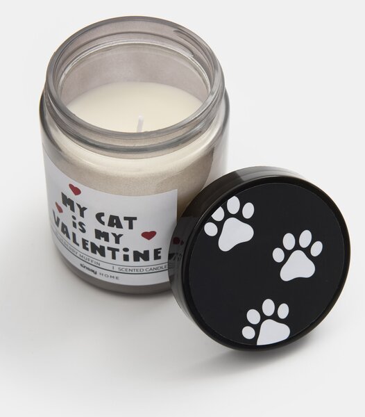 Sinsay - Ароматизирана свещ My Cat is My Valentine - черeн