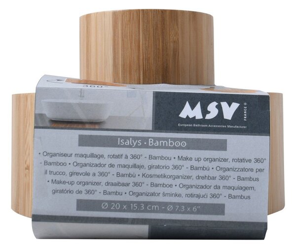 Бамбуков органайзер за козметика/въртящ се в естествен цвят Isalys – MSV