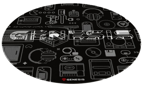 Постелка за под Genesis Tellur 300 GEAR, 100 см диаметър, полиестер, черна