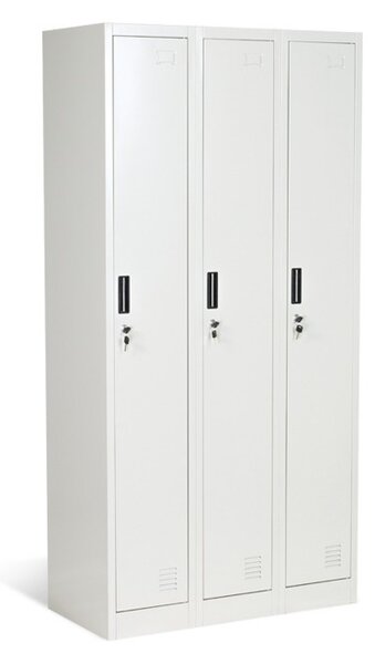 Гардероб Carmen CR-1242 J, 3 бр. шкафове, метален, сив