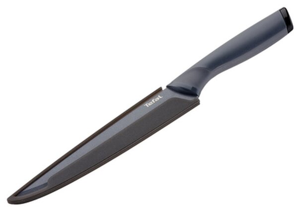 Кухненски нож Tefal K1221205, 20 см, неръждаема стомана, титаниево покритие, черен