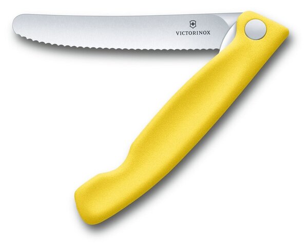 Кухненски нож Victorinox Swiss Classic, 11 см, неръждаема стомана, сгъваем, жълт