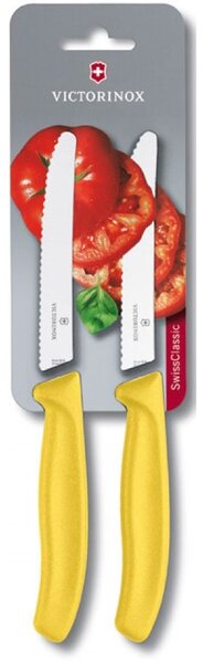 Комплект ножове Victorinox Swiss Classic, назъбено острие, жълти