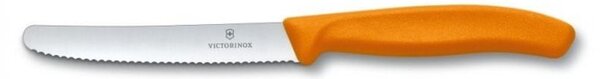 Нож за домати и колбаси Victorinox Swiss Classic, 11 см, назъбено острие, оранжев