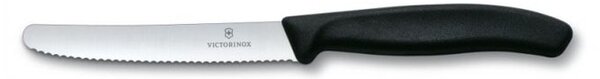 Нож за домати и колбаси Victorinox Swiss Classic, 11 см, назъбено острие, черен