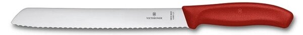 Кухненски нож Victorinox Swiss Classic, за хляб, 21 см, неръждаема стомана, червен