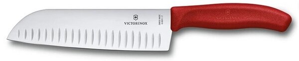 Кухненски нож Victorinox Swiss Classic, сантоку, 17 см, неръждаема стомана, червен
