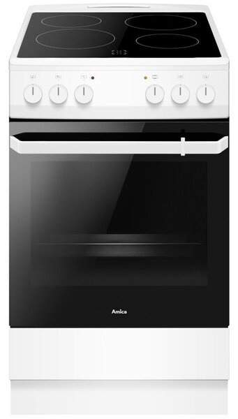 Готварска печка AMICA 508CE2.20EP(W), 4 нагревателни зони, 62L, бял