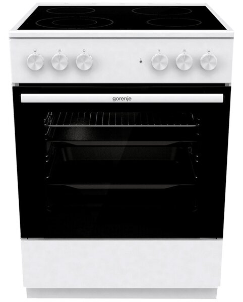 Готварска печка Gorenje GEC6A41WC, електрическа, клас A, 4 нагревателни зони, 71 л. капацитет на фурната, бяла