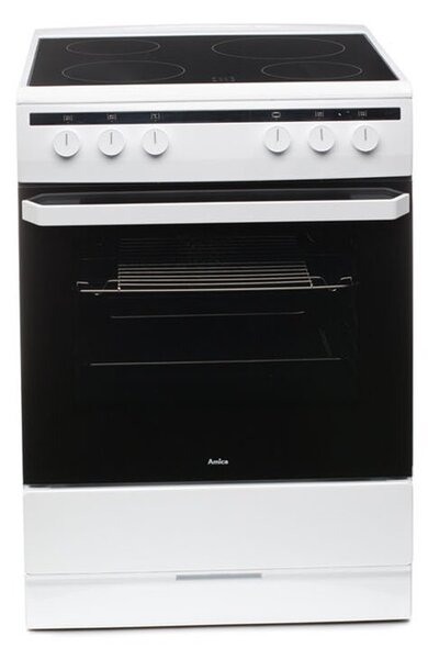 Готварска печка Amica 6018CE2.20EW, 4 нагревателни зони, 62л. обем, електронно управление, бяла