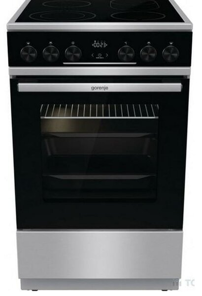 Готварска печка Gorenje GEC5C61XPA, електрическа, клас A, 4 нагревателни зони, 70 л. капацитет на фурната, инокс