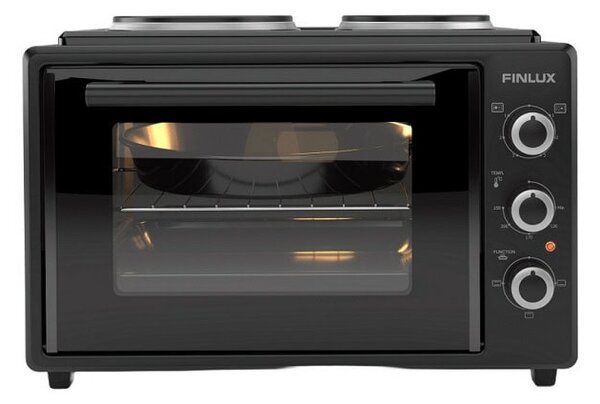 Мини готварска печка Finlux FMC-3524F, 35л. обем, 2 нагревателни зони, черна