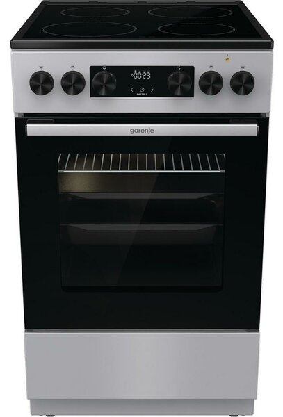 Готварска печка Gorenje GEC5C41SG, 4 нагревателни зони, 9 функции на нагряване, вратичка с двойно стъкло, 5800W, сива