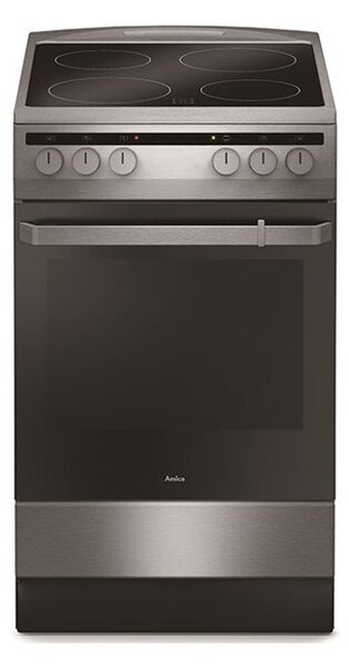 Готварска печка Amica 508CE2.30EH(XV), ток, 62 л. обем, 4 нагревателни зони, 9 функции на фурната, черна