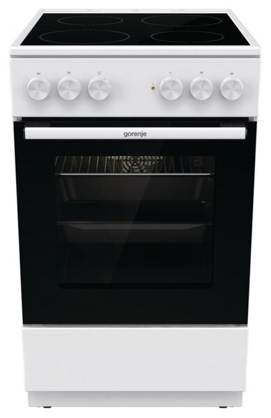 Готварска печка Gorenje GEC5A61WG, електрическа, клас A, 4 нагревателни зони, 70 л. капацитет на фурната, бяла