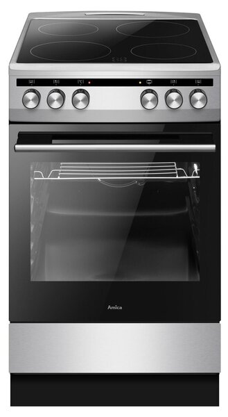 Готварска печка Amica SS 15 ECS, електрическа, клас A, 4 нагревателни зони, 68 л. капацитет на фурната, инокс