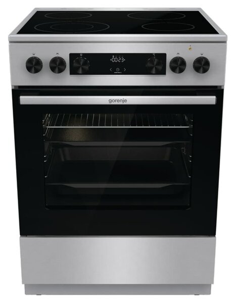 Готварска печка Gorenje GECS6C70XC, електрическа, клас A, 4 нагревателни зони, 71 л. капацитет на фурната, 11 функции, MultiAir технология, инокс