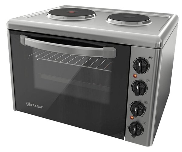 Мини готварска печка Елдом 203VF-NEW, 38л. обем на фурната, 3400 W, инокс