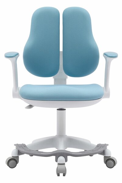 Детски стол RFG Ergo Cute White, до 100кг, дамаска, полипропиленова база, коригиране на височината, син
